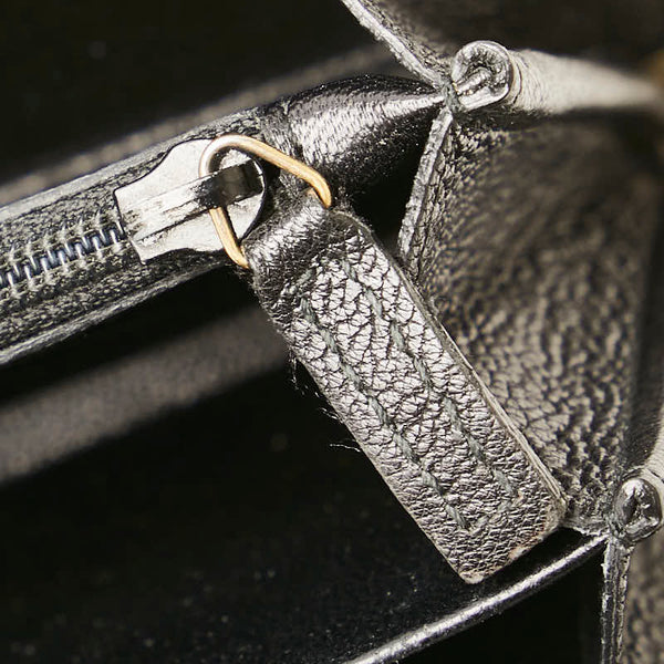 サンローラン YSLロゴ ラウンドファスナー 長財布 314902 ブラック レザー レディース SAINT LAURENT 【中古】