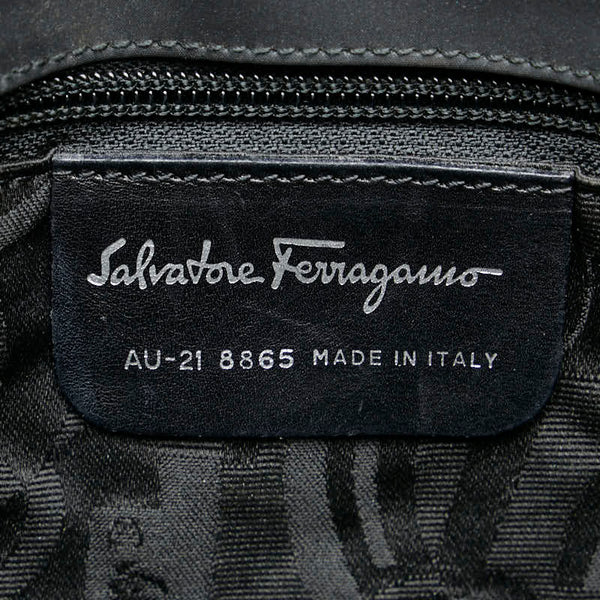 サルヴァトーレフェラガモ ガンチーニ ハンドバッグ ショルダーバッグ 2WAY AU-21 8865 ブラック ナイロン レディース Salvatore Ferragamo 【中古】