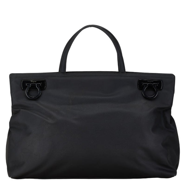 サルヴァトーレフェラガモ ガンチーニ ハンドバッグ ショルダーバッグ 2WAY AU-21 8865 ブラック ナイロン レディース Salvatore Ferragamo 【中古】