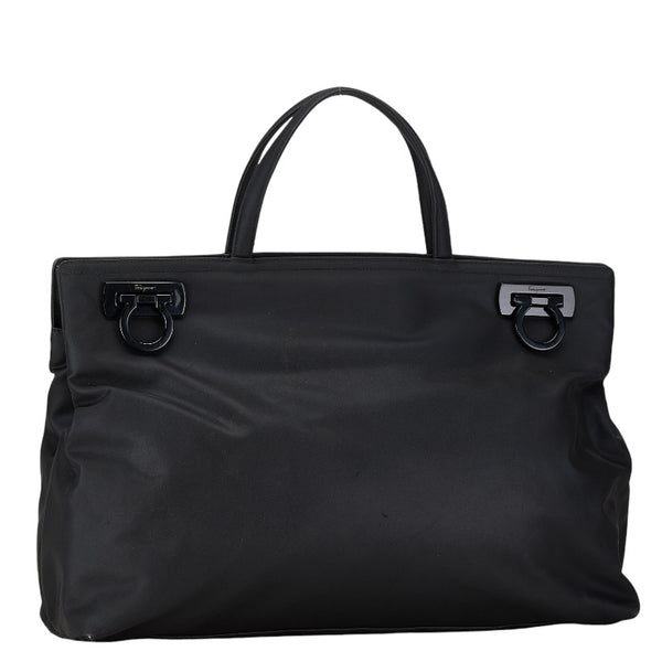 サルヴァトーレフェラガモ ガンチーニ ハンドバッグ ショルダーバッグ 2WAY AU-21 8865 ブラック ナイロン レディース Salvatore Ferragamo 【中古】