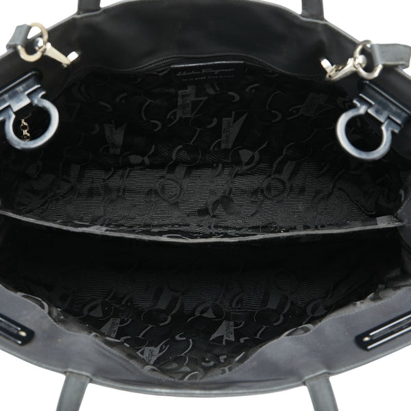 サルヴァトーレフェラガモ ガンチーニ ハンドバッグ ショルダーバッグ 2WAY AU-21 8865 ブラック ナイロン レディース Salvatore Ferragamo 【中古】