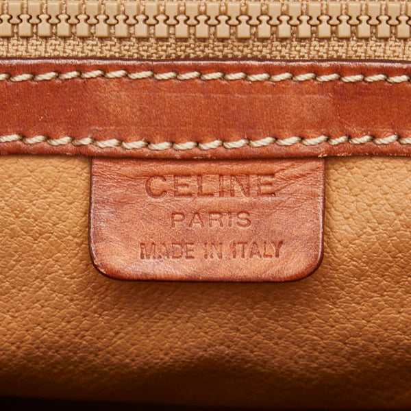 セリーヌ マカダム ハンドバッグ ブラウン PVC レザー レディース CELINE 【中古】