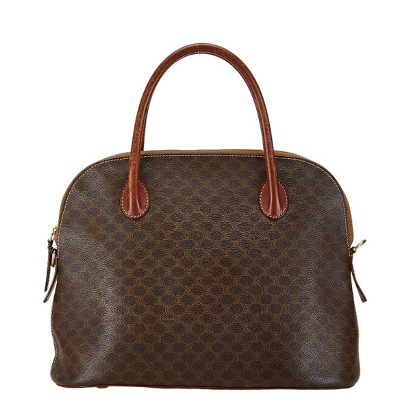 セリーヌ マカダム ハンドバッグ ブラウン PVC レザー レディース CELINE 【中古】