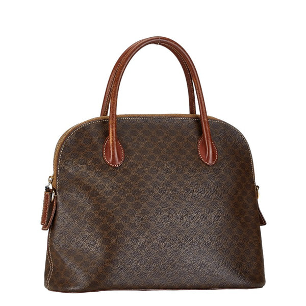 セリーヌ マカダム ハンドバッグ ブラウン PVC レザー レディース CELINE 【中古】
