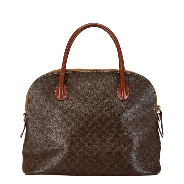 セリーヌ マカダム ハンドバッグ ブラウン PVC レザー レディース CELINE 【中古】
