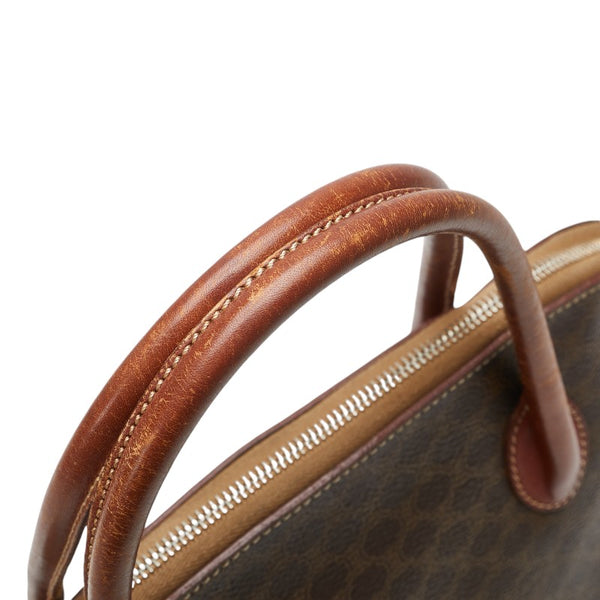 セリーヌ マカダム ハンドバッグ ブラウン PVC レザー レディース CELINE 【中古】