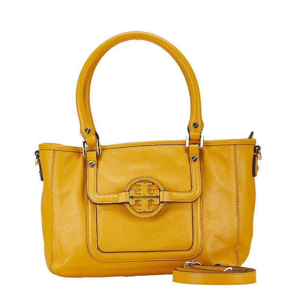 トリーバーチ アマンダ ハンドバッグ ショルダーバッグ 2WAY イエロー レザー レディース Tory Burch 【中古】