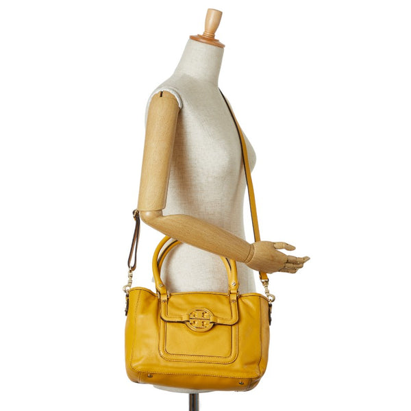 トリーバーチ アマンダ ハンドバッグ ショルダーバッグ 2WAY イエロー レザー レディース Tory Burch 【中古】