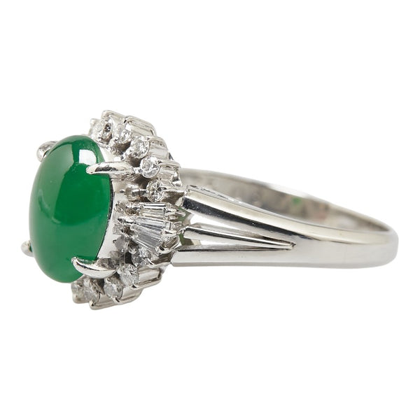Pt900 プラチナ ヒスイ2.25ct ダイヤ0.36ct リング 指輪 レディース 14.5号 【中古】
