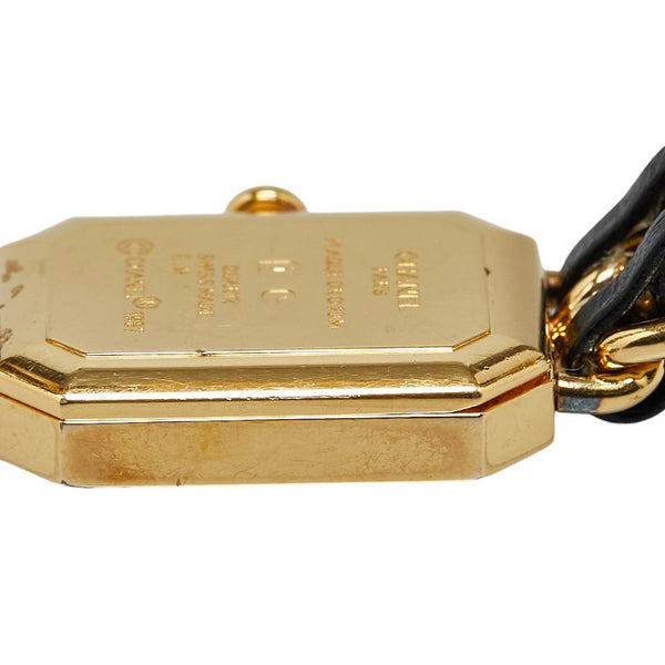 シャネル プルミエール 腕時計 サイズ：M H0001 クオーツ ブラック文字盤 メッキ レザー レディース CHANEL 【中古】