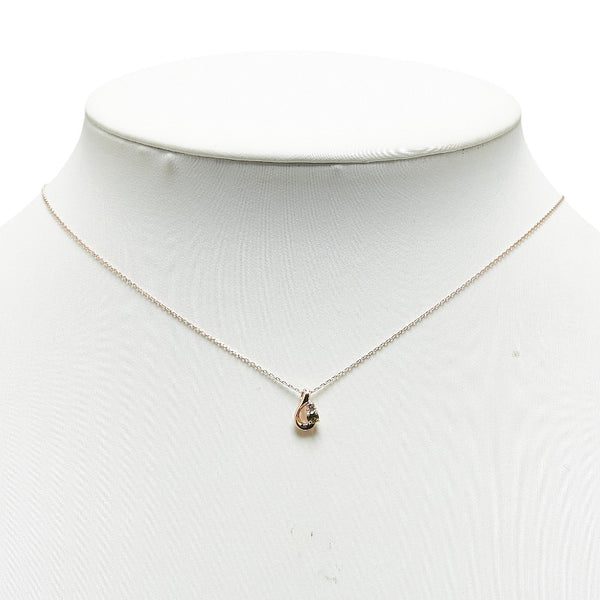 カナルヨンドシー K10PG ピンクゴールド ペリドット ダイヤ ペンダントネックレス レディース canal4℃ 【中古】