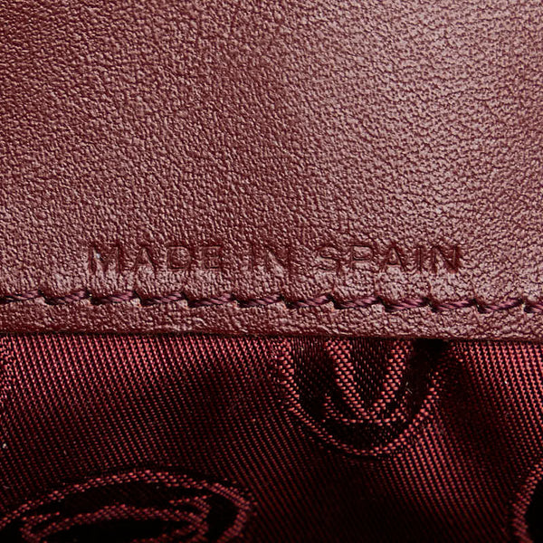 カルティエ マストライン 巾着型 斜め掛け ショルダーバッグ ボルドー ワインレッド レザー レディース CARTIER 【中古】