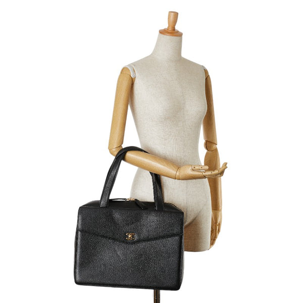 シャネル ココマーク ビジネスバッグ ブリーフケース ブラック キャビアスキン レディース CHANEL 【中古】
