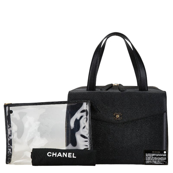 シャネル ココマーク ビジネスバッグ ブリーフケース ブラック キャビアスキン レディース CHANEL 【中古】