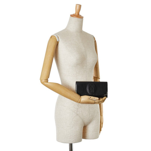 カルティエ マルチェロ ドゥ カルティエ 長財布 ブラック レザー レディース CARTIER 【中古】