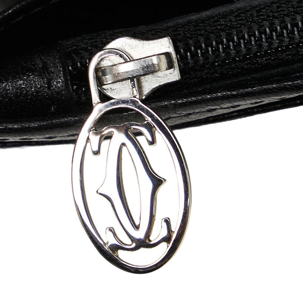 カルティエ マルチェロ ドゥ カルティエ 長財布 ブラック レザー レディース CARTIER 【中古】