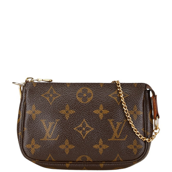 ルイ ヴィトン モノグラム アクセソワール チェーン ポーチ M58009 ブラウン PVC レザー レディース LOUIS VUITTON 【中古】