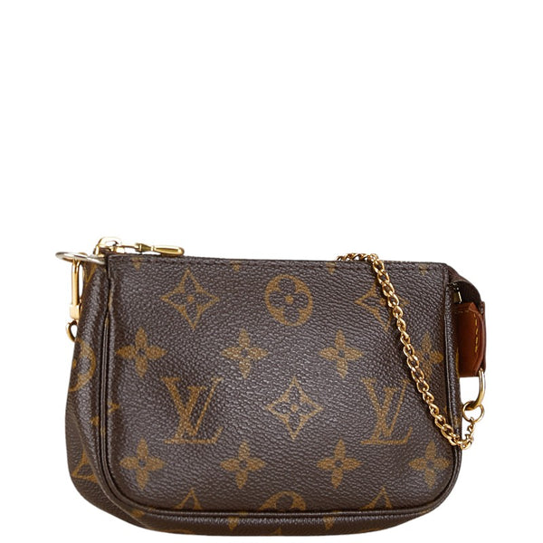 ルイ ヴィトン モノグラム アクセソワール チェーン ポーチ M58009 ブラウン PVC レザー レディース LOUIS VUITTON 【中古】