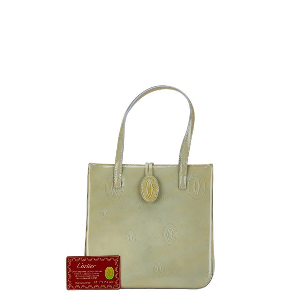 カルティエ ハッピーバースデー ハンドバッグ グリーン エナメル レディース CARTIER 【中古】