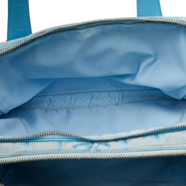 シャネル ニュートラベルライン ショルダーバッグ ハンドバッグ 2WAY ライトブルー ナイロン レザー レディース CHANEL 【中古】