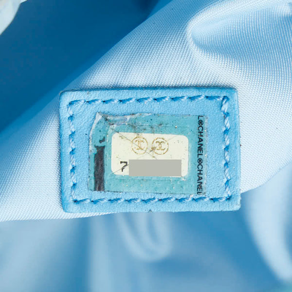 シャネル ニュートラベルライン ショルダーバッグ ハンドバッグ 2WAY ライトブルー ナイロン レザー レディース CHANEL 【中古】