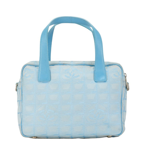 シャネル ニュートラベルライン ショルダーバッグ ハンドバッグ 2WAY ライトブルー ナイロン レザー レディース CHANEL 【中古】