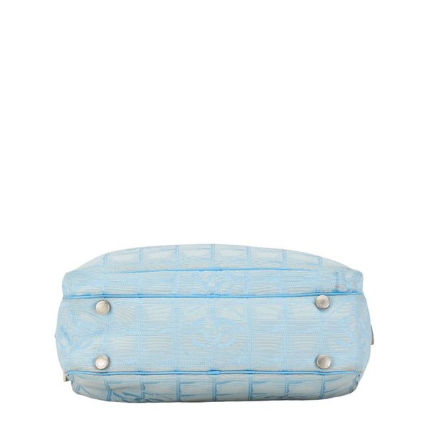 シャネル ニュートラベルライン ショルダーバッグ ハンドバッグ 2WAY ライトブルー ナイロン レザー レディース CHANEL 【中古】