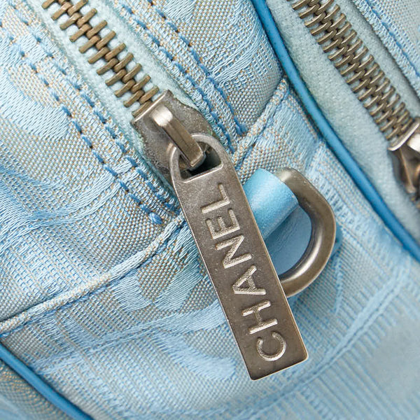 シャネル ニュートラベルライン ショルダーバッグ ハンドバッグ 2WAY ライトブルー ナイロン レザー レディース CHANEL 【中古】