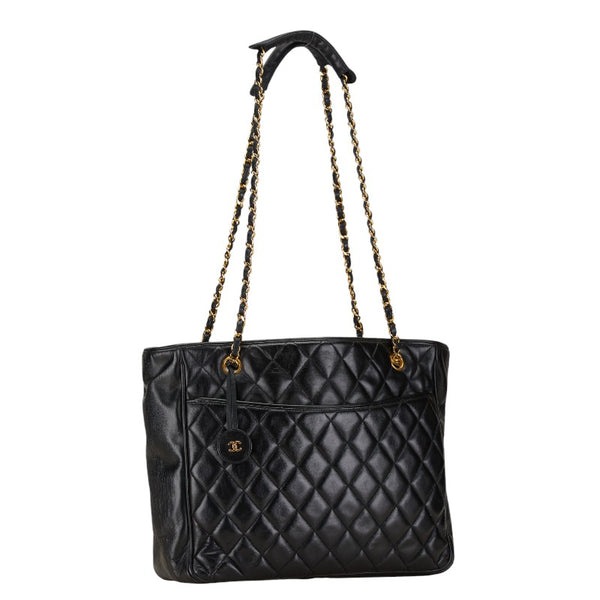 シャネル マトラッセ トートバッグ ハンドバッグ ブラック レザー レディース CHANEL 【中古】