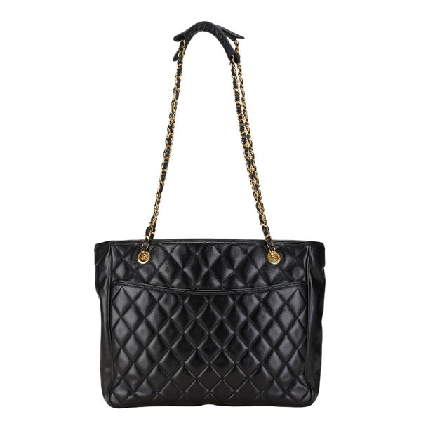 シャネル マトラッセ トートバッグ ハンドバッグ ブラック レザー レディース CHANEL 【中古】