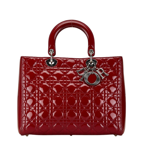 ディオール カナージュ レディディオール ハンドバッグ ショルダーバッグ 2WAY レッド パテントレザー レディース Dior 【中古】