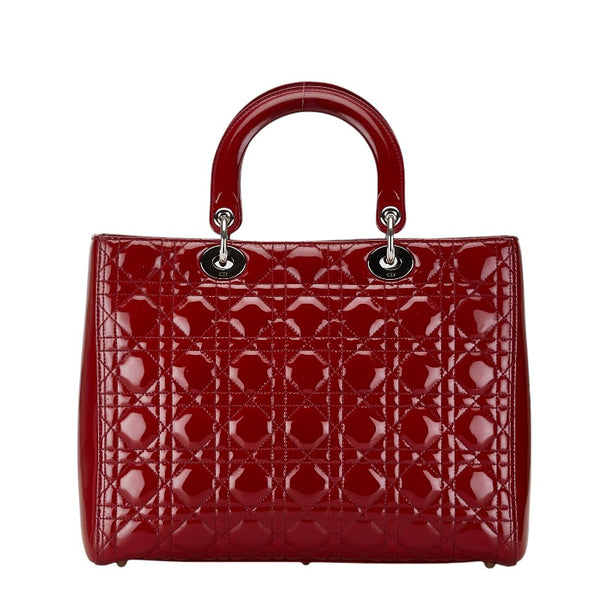 ディオール カナージュ レディディオール ハンドバッグ ショルダーバッグ 2WAY レッド パテントレザー レディース Dior 【中古】