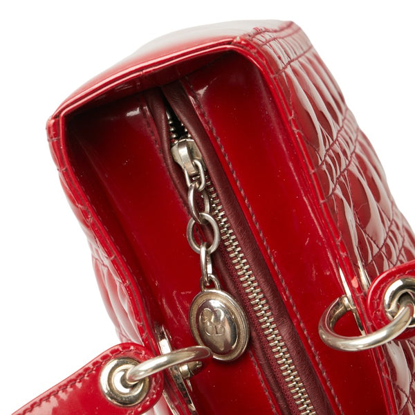 ディオール カナージュ レディディオール ハンドバッグ ショルダーバッグ 2WAY レッド パテントレザー レディース Dior 【中古】