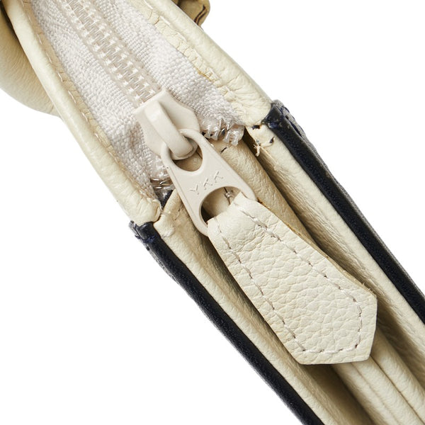 サンローラン ミニハンドバッグ ホワイト ブラック レザー レディース SAINT LAURENT 【中古】