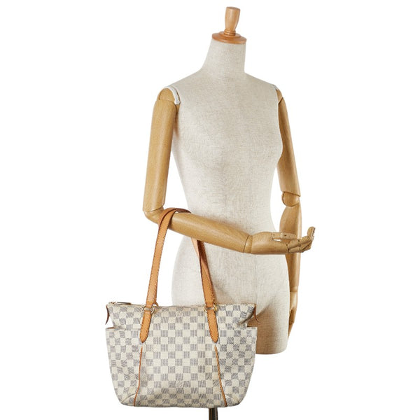 ルイ ヴィトン ダミエ アズール トータリーPM トートバッグ N51261 ホワイト PVC レザー レディース LOUIS VUITTON 【中古】