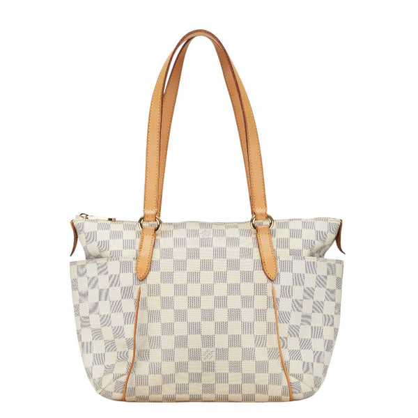 ルイ ヴィトン ダミエ アズール トータリーPM トートバッグ N51261 ホワイト PVC レザー レディース LOUIS VUITTON 【中古】