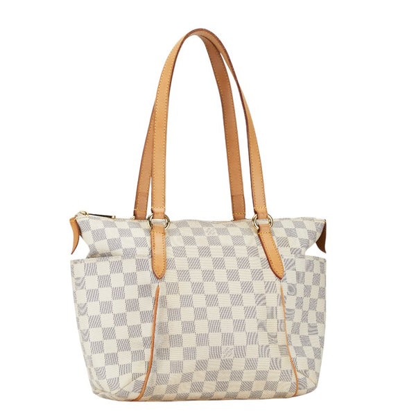 ルイ ヴィトン ダミエ アズール トータリーPM トートバッグ N51261 ホワイト PVC レザー レディース LOUIS VUITTON 【中古】