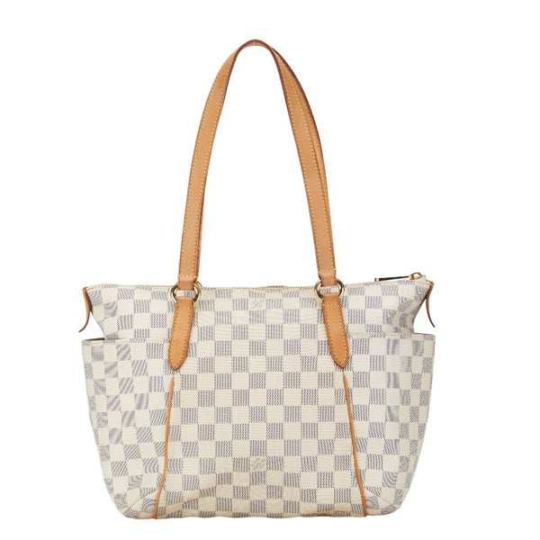 ルイ ヴィトン ダミエ アズール トータリーPM トートバッグ N51261 ホワイト PVC レザー レディース LOUIS VUITTON 【中古】