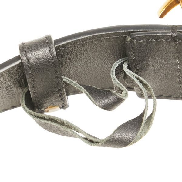 グッチ ダブルGバックル ベルト 80.32 414510 ブラック ゴールド レザー メンズ GUCCI 【中古】