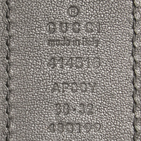 グッチ ダブルGバックル ベルト 80.32 414510 ブラック ゴールド レザー メンズ GUCCI 【中古】