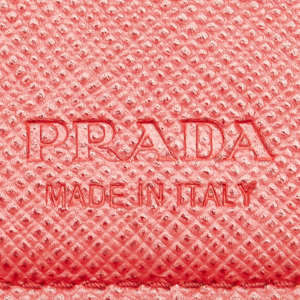 プラダ 長財布 2MV836 ブラック レッド レザー レディース PRADA 【中古】