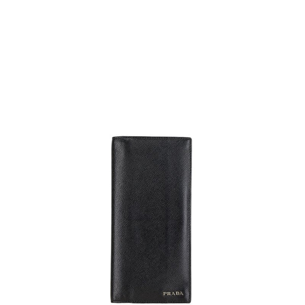 プラダ 長財布 2MV836 ブラック レッド レザー レディース PRADA 【中古】