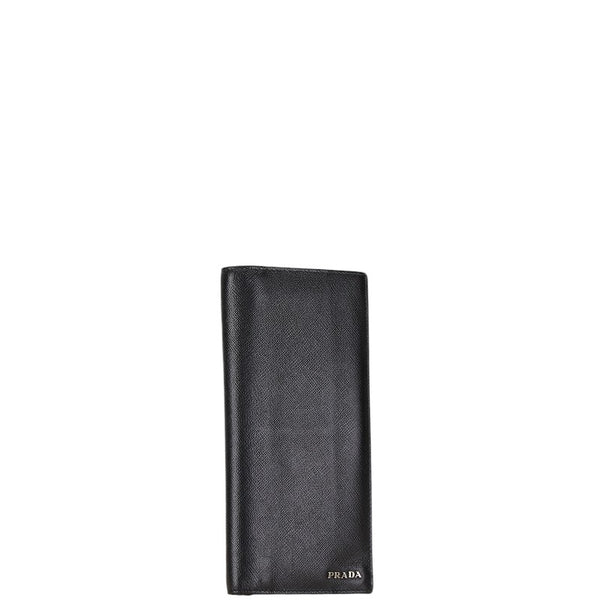 プラダ 長財布 2MV836 ブラック レッド レザー レディース PRADA 【中古】