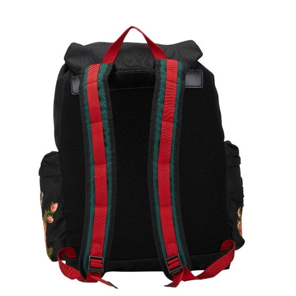グッチ エンブロイダリータイガー シェリーライン リュック バックパック 429037 ブラック マルチカラー ナイロン メンズ GUCCI 【中古】