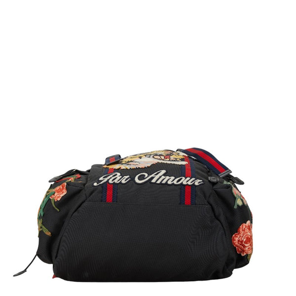 グッチ エンブロイダリータイガー シェリーライン リュック バックパック 429037 ブラック マルチカラー ナイロン メンズ GUCCI 【中古】
