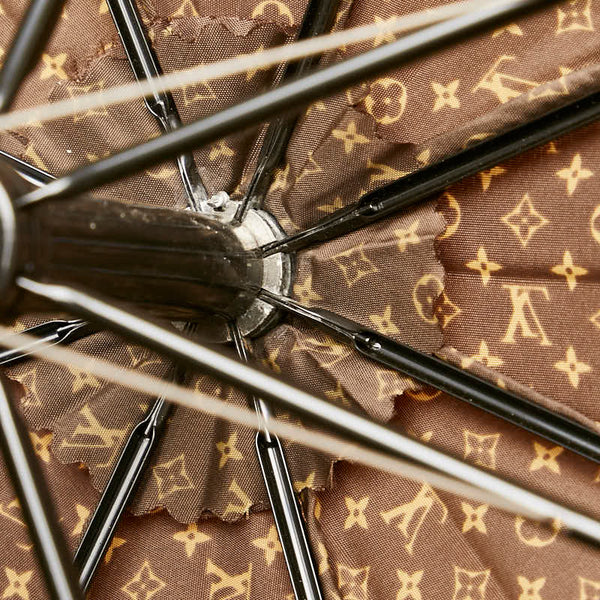 ルイ ヴィトン モノグラム パラプリュイ ジブレ 雨傘 長傘 ブラウン ベージュ ナイロン ウッド レディース LOUIS VUITTON 【中古】