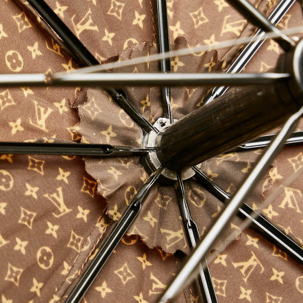 ルイ ヴィトン モノグラム パラプリュイ ジブレ 雨傘 長傘 ブラウン ベージュ ナイロン ウッド レディース LOUIS VUITTON 【中古】