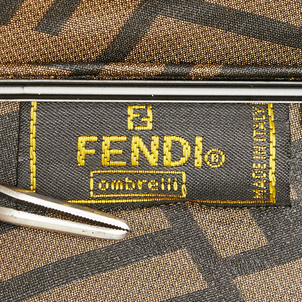 フェンディ ズッカ 雨傘 長傘 ブラウン ブラック ナイロン レディース FENDI 【中古】