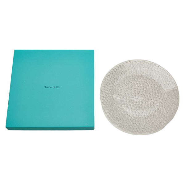 ティファニー コブルストーン 皿 大皿 プラター クリア ガラス レディース TIFFANY&Co. 【中古】