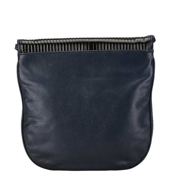 フェンディ 斜め掛け ショルダーバッグ ネイビー レザー レディース FENDI 【中古】